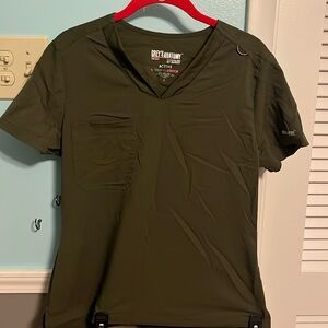 Gray’s Anatomy Signature: Army Green Scrub Top Sz. S